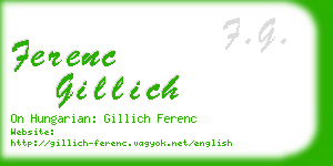 ferenc gillich business card